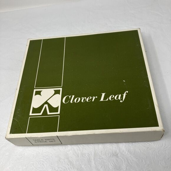 VTG 70s Clover Leaf Table Mats Wine Still Life Box Set Placemats Cork Back NOS - Picture 7 of 9